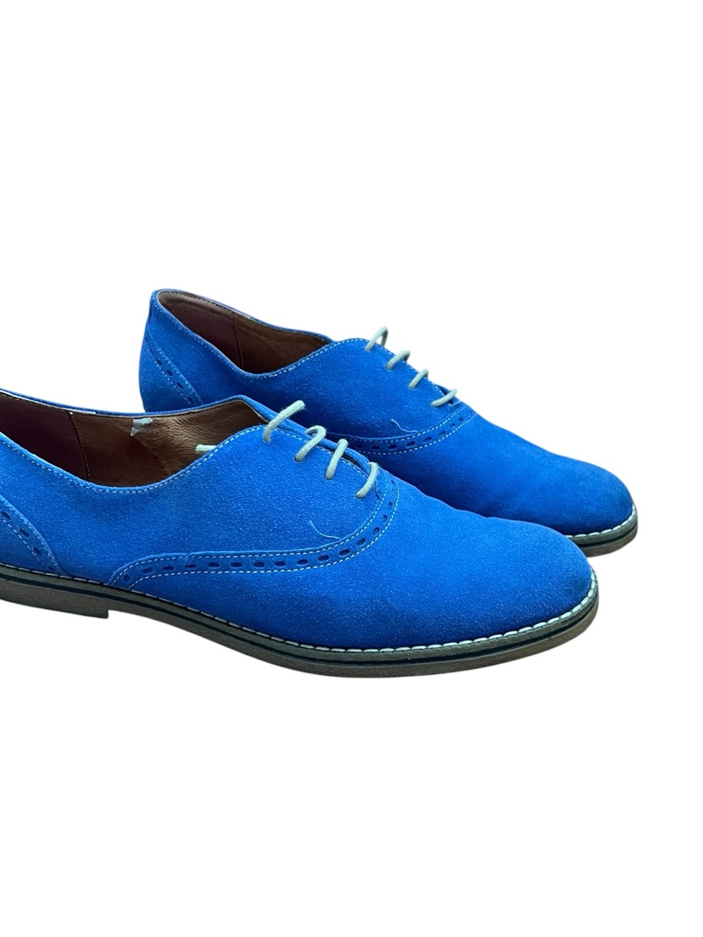 Stimmt Women’s Sz 40/ 9 royal blue suede leather Classic Lace Up Oxfords